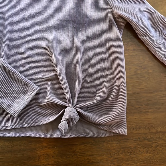 Madewell Texture & Thread Jacquard Knot Front Top in Mauve - Picture 4 of 5